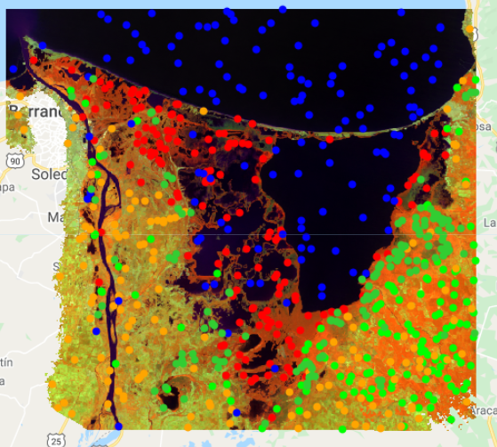 Sampled points over Landsat composite 2017-2020